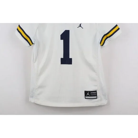 Nike Air Jordan Boys Medium Jumpman University of Michigan Football Jersey White